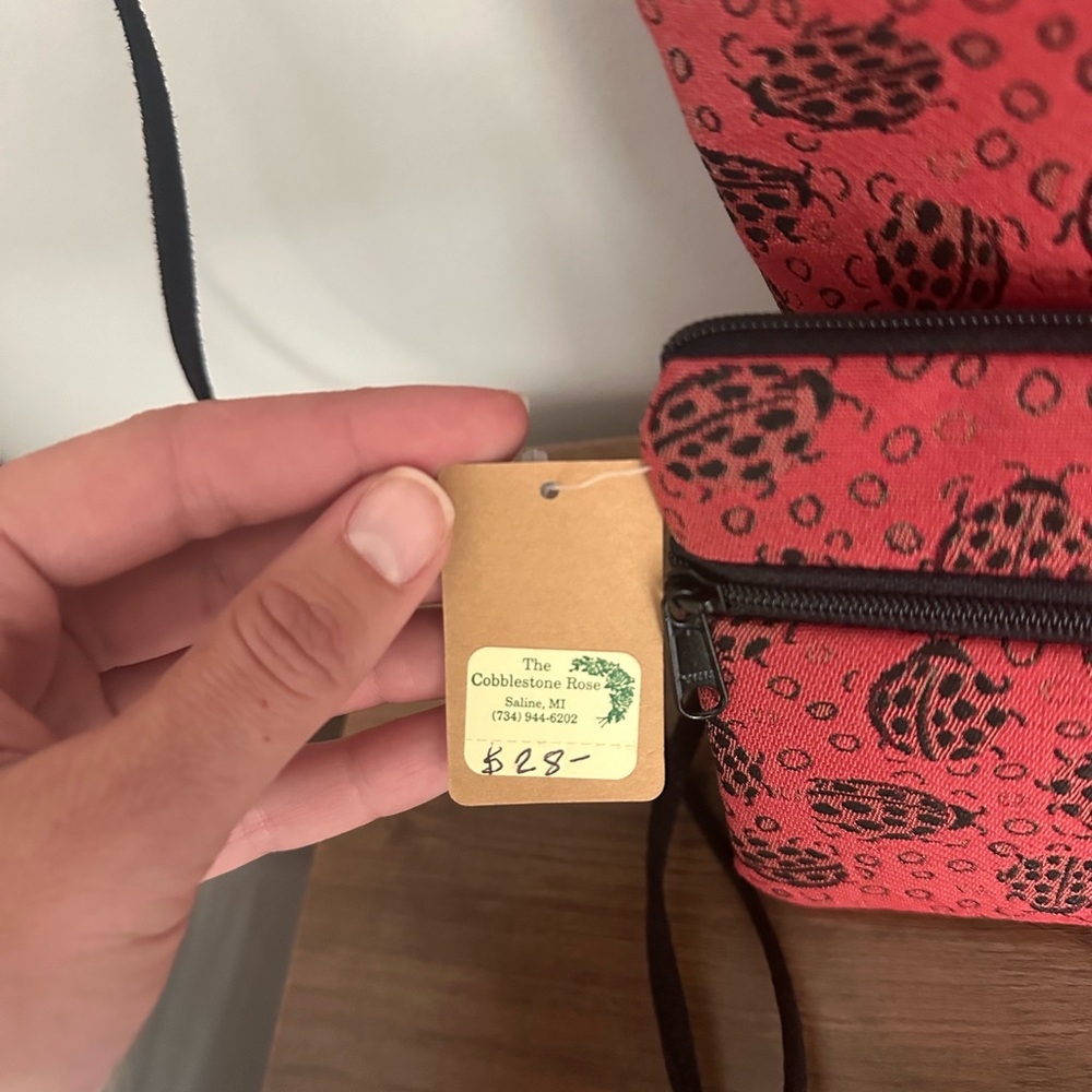 Maruca Red and Black Beetle Wristlet and Crossbody Bag - Picture 3 of 6